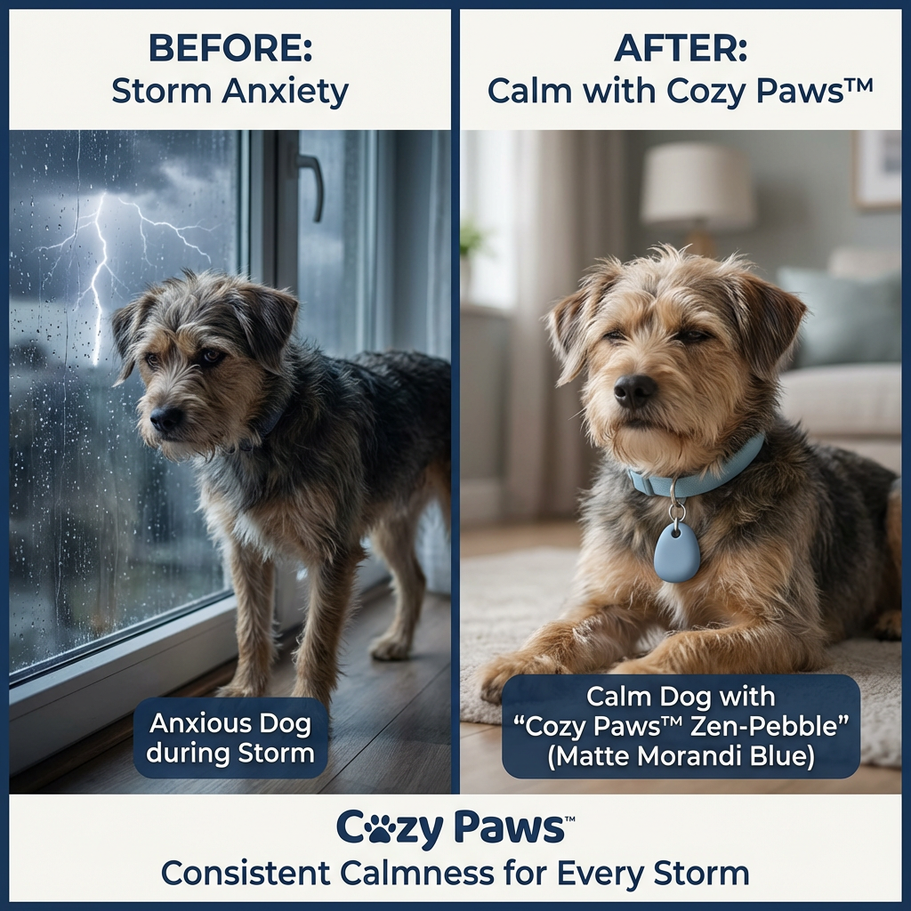 Cozy Paws™ Zen-Pebble: Ultrasonic Calming Tech Pendant