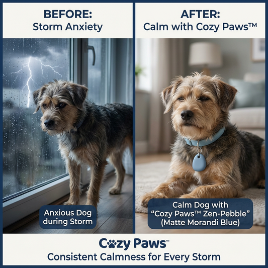 Cozy Paws™ Zen-Pebble: Ultrasonic Calming Tech Pendant