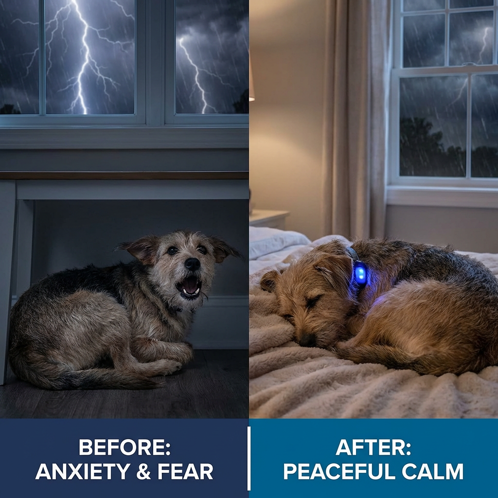 Cozy Paws™ Zen-Pebble | 2026 AI-Ultrasonic Calming Pendant — Silent Anxiety Relief, Fireworks & Storm Protection for Anxious Pets