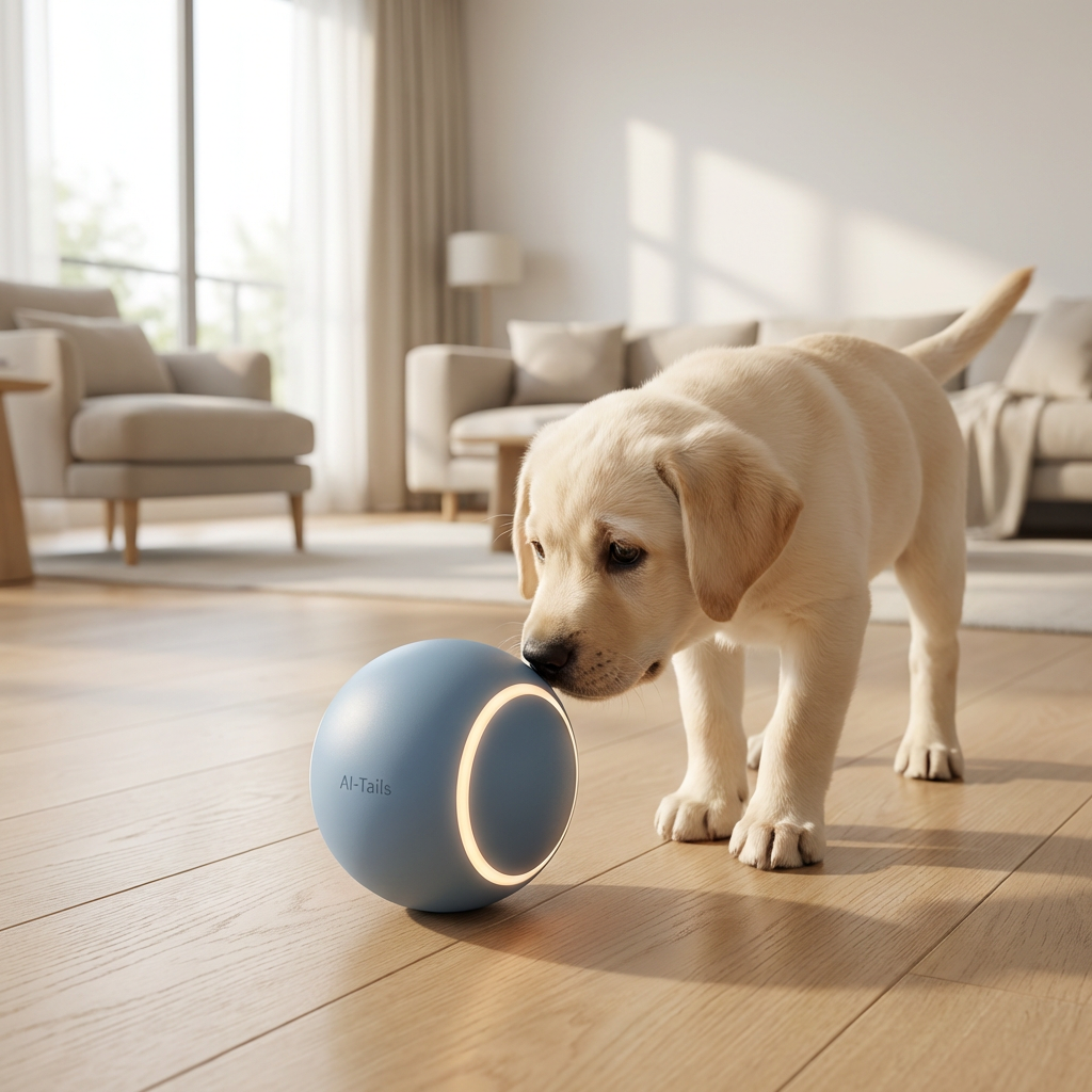 Cozy Paws™ AI-Tails | Smart Bionic Interactive Ball - 360° Auto-Escape, Boredom Buster & Furniture-Safe Tech for Cats & Dogs